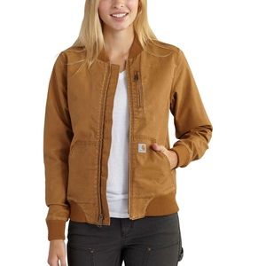 Carhartt Women’s Size Medium 8/10 Jacket Rugged Flex Relaxed Fit Canvas Zip Up